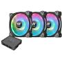Thermaltake Riing Duo 140mm 16.8 Million RGB Color (Alexa, Razer Chroma) Software Enabled 2 Light Rings 18 Addressable LED 9 Blades Hydraulic Bearing Case/Radiator Fan, 3 Pack, CL-F078-PL14SW-A