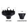 MHU Professional Salon Grade 1875w Low Noise Ionic Ceramic Ac Infrared Heat Hair Dryer Plus One Concentrator and One Diffuser Black Color