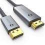 4K DisplayPort to HDMI Cable, WARRKY 6.2ft [ Gold-Plated Plugs, Aluminum Shell ] Uni-Directional 4K UHD High Speed DisplayPort(DP) to HDMI Cable Compatible for Lenovo, HP, DELL, GPU, AMD, NVIDIA, More