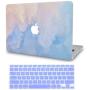 LuvCase 2 in 1 Laptop Case Compatible with Old MacBook Pro 13'' (CD Drive, 2008-2012) A1278 Rubberized Plastic Hard Shell Cover & Keyboard Cover (Blue Mist)
