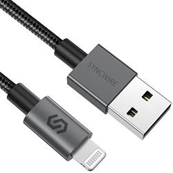 Syncwire iPhone Charger Lightning Cable 3ft [Apple MFI Certified] Upgraded Nylon-Braided High-Speed Charging&Sync Cord for iPhone 11/Xs Max/Xs/XR/X, 8 7 6s 6 Plus, SE 2020, iPad - Black