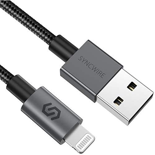 Syncwire iPhone Charger Lightning Cable 3ft [Apple MFI Certified] Upgraded Nylon-Braided High-Speed Charging&Sync Cord for iPhone 11/Xs Max/Xs/XR/X, 8 7 6s 6 Plus, SE 2020, iPad - Black