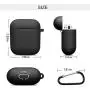 Compatible with AirPods Case Cover Silicone Protective Skin for Airpods Case 2&1 (2 Pack) Black/Midnight Green