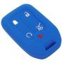LemSa 2pcs Silicone 5 Buttons Smart Key Fob Cover Remote Keyless Entry Bag Compatible with GMC Acadia Terrain Yukon Chevrolet Suburban Tahoe, Black Blue