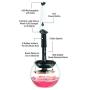 Luxe Makeup Brush Cleaner - 5oz Makeup Cleaning Solution Included |USB Charging Station| 3 Adjustable Speeds| Instantly Wash and Dry Your Makeup Brushes