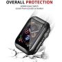 Smiling Case Compatible with Apple Watch Series 6/SE/Series 5/Series 4 40mm with Built in Tempered Glass Screen Protector- All Around Hard PC Case Overall Protective Cover (Black)