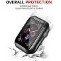Smiling Case Compatible with Apple Watch Series 6/SE/Series 5/Series 4 40mm with Built in Tempered Glass Screen Protector- All Around Hard PC Case Overall Protective Cover (Black)