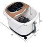 Giantex Foot Spa Bath Massager w/ Heat, Water Shower Adjustable in Angles, Motorized Shiatsu Massage Balls & 2 Maize Rollers, Time & Temper Control, LED Display, Home Pedicure Foot Bath Tub, Brown