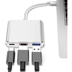 USB-C to HDMI Adapter (Supports 4K / 30Hz) - Type- C 3 in 1 Converter Cable for 2017 / 2018 MacBook Pro, MacBook, Mac Pro, iMac, Chromebook, & More USB 3.0 Type-C Devices