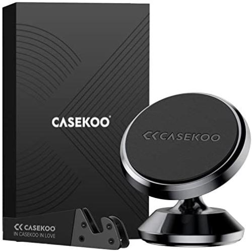 CASEKOO Magnetic Phone Car Mount with Phone Stand, Universal 360° Rotation Strong Magnet Car Phone Holder Mount for Dashboard Compatible with iPhone, Samsung, LG, GPS, Google and All Phone