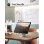 Tablet Stand Multi-Angle, Lamicall Tablet Holder: Desktop Adjustable Dock Cradle Compatible with Tablets Such As iPad Air Mini Pro, Phone XS Max XR X 6 7 8 Plus More Tablets (4-13 Inch) - Silver