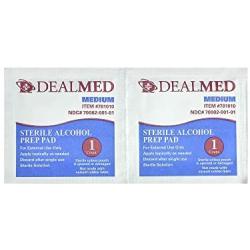 Dealmed Sterile Alcohol Prep Pads, Antiseptic Latex-Free Wipes, Gamma Sterilized, 200 Count