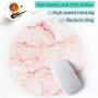 ITNRSIIET [20% Larger] Mouse Pad with Stitched Edge Premium-Textured Mouse Mat Waterproof Non-Slip Rubber Base Round Mousepad for Laptop Computer PC Office 8.7×8.7×0.12 inches Modern Red Marble