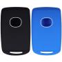 Lcyam Remote Key Fob Covers Durable Silicone Case Fits for 4 Button Keys on Side 2019 2020 Mazda 3 CX-30 CX-5 CX-9 Mazda 6 (Black Blue)
