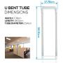 Hyperikon U Bent T8 T10 T12 LED Tube, 2x2 Foot, 40W=18W, Clear Lens, UL, Daylight White, 4 Pack