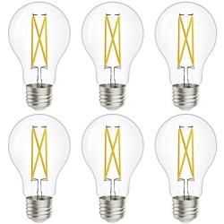 Sunco Lighting 6 Pack A19 LED Bulb, Dusk-to-Dawn, 9W=60W, 3000K Warm White, Vintage Edison Filament Bulb, 850 LM, E26 Base, Outdoor Decorative String Light - UL