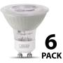 Feit Electric BPMR16IFGU500950CA/6 6W 50W Equivalent Dimmable 450 Lumen GU10 Base LED MR16 Light Bulb, 2.3''H x 2''D, 5000K (Daylight), 6 Piece