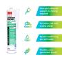 3M Marine Adhesive Sealant Fast Cure 4200 (06560) – Semi-Permanent Flexible Adhesive Sealant for Boats and RVs – White - 10 fl oz (295 ml)
