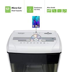 Aurora AU1285MD Compact Desktop-Style High Security 12-Sheet Micro-Cut Paper and CD/Credit Card/Junk Mail Pullout Basket Shredder, White/Black