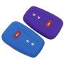 Lcyam Blue Purple Soft Material Silicone Key Fob Cover Case 3 Button Fits for Toyota Prius Avalon Corolla Camry RAV4 Smart Keyless Remote