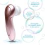 Waterproof Facial Cleansing Spin Brush Set with 3 Exfoliating Brush Heads - Complete Face Spa System by Fancii - Advanced Microdermabrasion for Gentle Exfoliation and Deep Scrubbing (Blush)