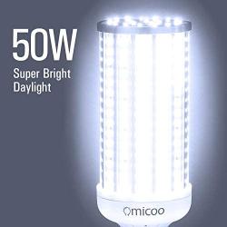 2 Pack 50W LED Corn Light Bulb, 500W Equivalent and 5000 high Lumen led Bulb 240 LED Beads Super Bright Daylight White E26/A19 Base ( 2 Pack）