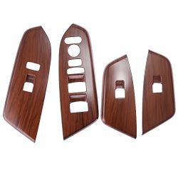 Peach Wood Grain Inner Power Window Switch Panel Covers for Honda CRV CR-V 2017-2018 (4-Pack)