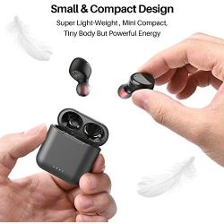 TOZO T6 True Wireless Earbuds Bluetooth Headphones Touch Control with Wireless Charging Case IPX8 Waterproof TWS Stereo Earphones in-Ear Built-in Mic Headset Premium Deep Bass for Sport Black