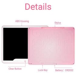 15 Inch LCD Writing Tablet, CouHaP Doodle Board Electronic Writing Pad Gift for Kids & Adults Suitable for Home, School, Dorm Office Use (Pink)