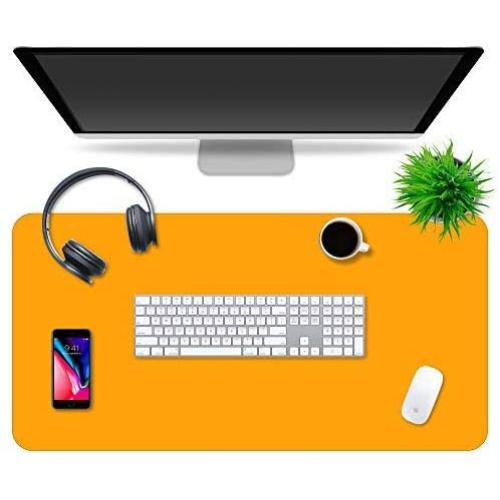 Multipurpose Office Desk Pad and Computer Desk Mat - Waterproof Office Desk Mat and Desk Blotter Pad - Home Office Accessories (Large (35.5'' x 17.5'') (Mango Creamsicle)