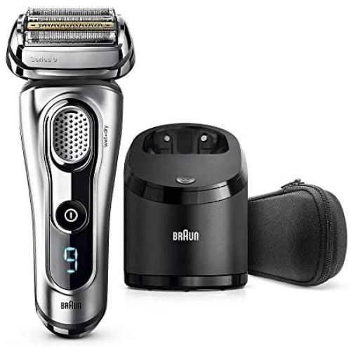 Braun Series 9 Electric Shaver for Men 9292cc, Wet and Dry, Integrated Precision Trimmer, Rechargeable and Cordless Razor with Clean & Charge Station and Travel Case, Silver