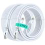 Ethernet Cable, 25 Feet. Cat 6 (2 Pack) High Speed LAN Network, Internet Cord RJ45. 25Ft Cat6, White, Cables Pure Copper, UL