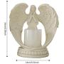 Bitcircuit Praying Angel Statue Candle Holder, Angel Electronic Candle Holder with Flameless LED Candle, Guardian Angel Wings Sculpture Statue Sympathy Gift for Home Wedding Christmas