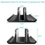 Vertical Laptop Stand Holder Adjustable Desktop Notebook Dock Space-Saving Three-in-one for All MacBook Pro Air, Mac,HP, Dell, Microsoft Surface,Lenovo, up to 17.3 inch Black