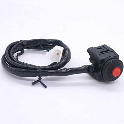 Taiss Motorcycle Kill Stop Waterproof Push Button Switch Bicycle Bike ATV Dirt 12v 7/8″(22mm) Handlebar Universal Red Dots Horn Button F016-R