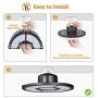 ISKYDRAW 120W LED Garage Lights 12000lm Deformable LED Garage Ceiling Lights Shop Light 6500K Daylight Glow Adjustable High Bay Light for Garage,Warehouse,barn,Support E26/27 Standard Base