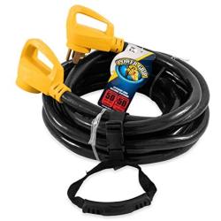 Camco 30 PowerGrip Heavy-Duty Outdoor 50-Amp Extension Cord for RV and Auto | Allows for Additional Length to Reach Distant Power Outlets | Built to Last (55195)