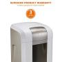 Bonsaii 120-Minute Heavy-Duty Paper Shredder, 8-Sheet Micro-Cut Shredder P-5 Security, Commercial Office Shredding Machine with 6 Gallons Wastebasket and 4 Casters, White (4S23)