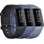 Pack 3 Silicone Bands for Fitbit Charge 4 / Fitbit Charge 3 / Charge 3 SE Replacement Wristbands for Women Men Small Large(Without Tracker) (Small: for 5.5''-7.1'' Wrists, Black+Navy Blue+Slate Grey)