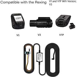Rexing Smart Hardwire Kit Mini-USB Port for Rexing V1 V1P WiFi Version V3, V5 and S1 Dash Cams…