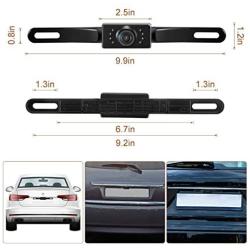 DUTTY Car Rear View Camera Waterproof HD Color Wide with 7 Infrared Night Vision LED Lights