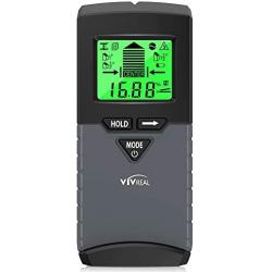 Stud Finder, Upgraded 6 in 1 Wall Scanner with 5 Scanning Modes & Digital Level to Scan Stud, Metal, AC Wire, Wood, LCD Display and Sound Warning for Easier Scanning (Grey)