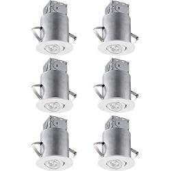 TORCHSTAR Gimbal Recessed Lighting Kit, 3 Inch Air Tight IC Rated Housing, White Trim, LED Dimmable GU10 Bulb, ETL Listed, 2700K Soft White, Adjustable Downlight, Pack of 6