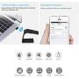 Portable Handheld Bluetooth Wireless Barcode Scanner with Stand, 2D Bar Code Reader 400m Transmission Distance CMOS Imager Read 1D, 2D, QR Code, Data Matrix, PDF417 for Windows Mac Linux