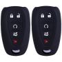 WERFDSR 2Pcs XUHANG Sillicone Key fob Skin Key Cover Keyless Entry Remote Case Protector Shell for 2016 2017 2018 Camaro Cruze Malibu Volt 5 Button Smart Remote Black