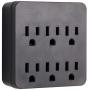 GE Pro 6-Outlet Surge Protector, 3-Prong Wall Adapter, Charging Station, 1020 Joules Protection Rating, Automatic Shutdown, 3-Prong, Black, 45821