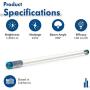 Hyperikon T8 LED Tube Light 2 Foot, Glass T10 T12 10W=32W, Dual & Single End, Hybrid Works with or Without Ballast, Clear Lens, UL, Crystal White, 25 Pack