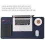 Bedsure Genuine Leather Desk Pad, Office Desk Mat Blotter on Top of Desks, Large Computer Desk Mat, Waterproof Non Slip Desk Pad Protector for Office and Home (Dark Blue,15.7x31.5 inches)