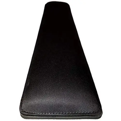 The Gamer Plug - Gaming Keyboard Wrist Rest Pad - Black - Stitched Edges - Memory Foam - 18.5” x 4” x 0.5” (Full Size, Slim)