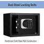 Electronic Security Safe Box, LED Digital Lock Box 0.57 Cubic Feet, 13.7 x 9.8 x 9.8 inches Key Combination Code Safe Box Steel Money Box for Home, Office, Hotel